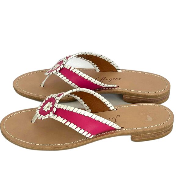 Jack Rogers Flat Sandals Women’s Size 7.5M Color Magenta Pink and White - Picture 5 of 10
